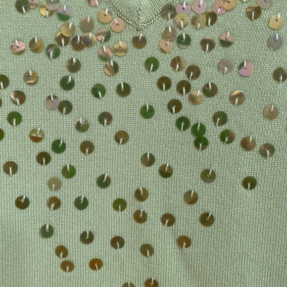 Rafaella Woman lime, green, V-neck, light sweater with sequence. 1X - Picture 5 of 6